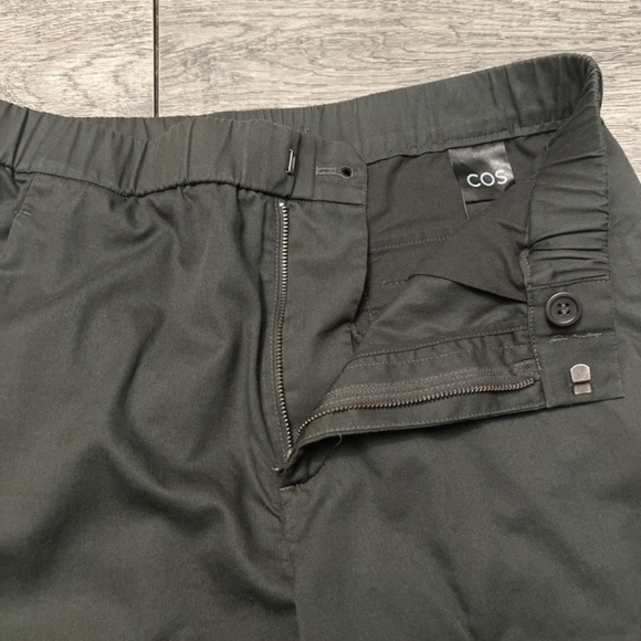 COS Mens Olive twill tapered elastic waist trousers 33R - Picture 4 of 7